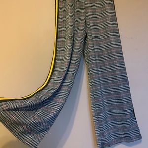 Unique plaid flare pants
